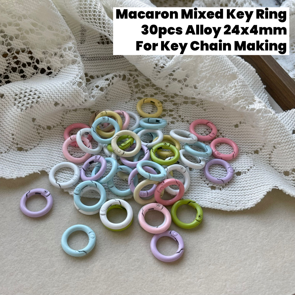 30pcs Macaron Mixed Key Ring 24mm