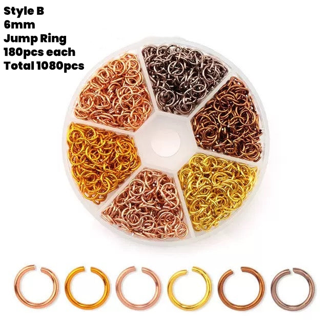 6mm Mixed Color Alloy Jump Ring Box