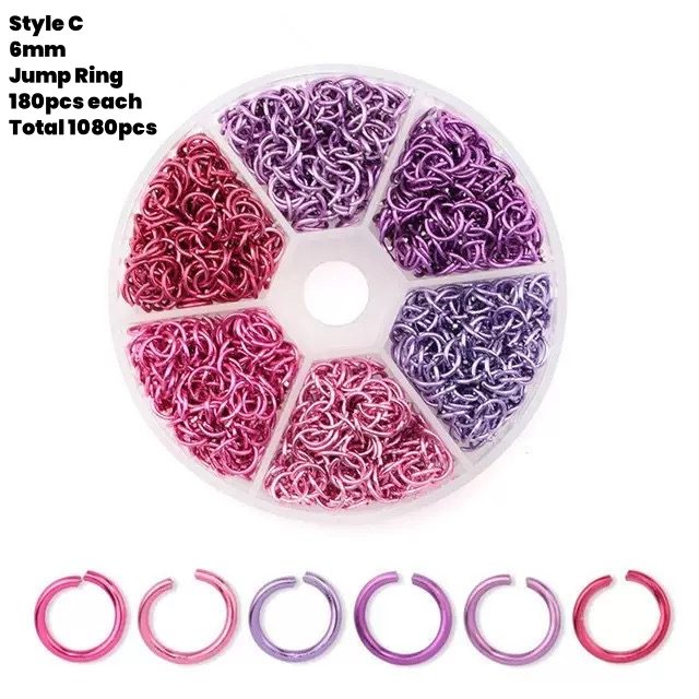 6mm Mixed Color Alloy Jump Ring Box