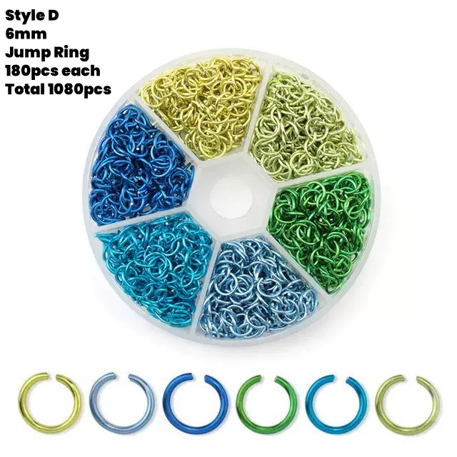 6mm Mixed Color Alloy Jump Ring Box