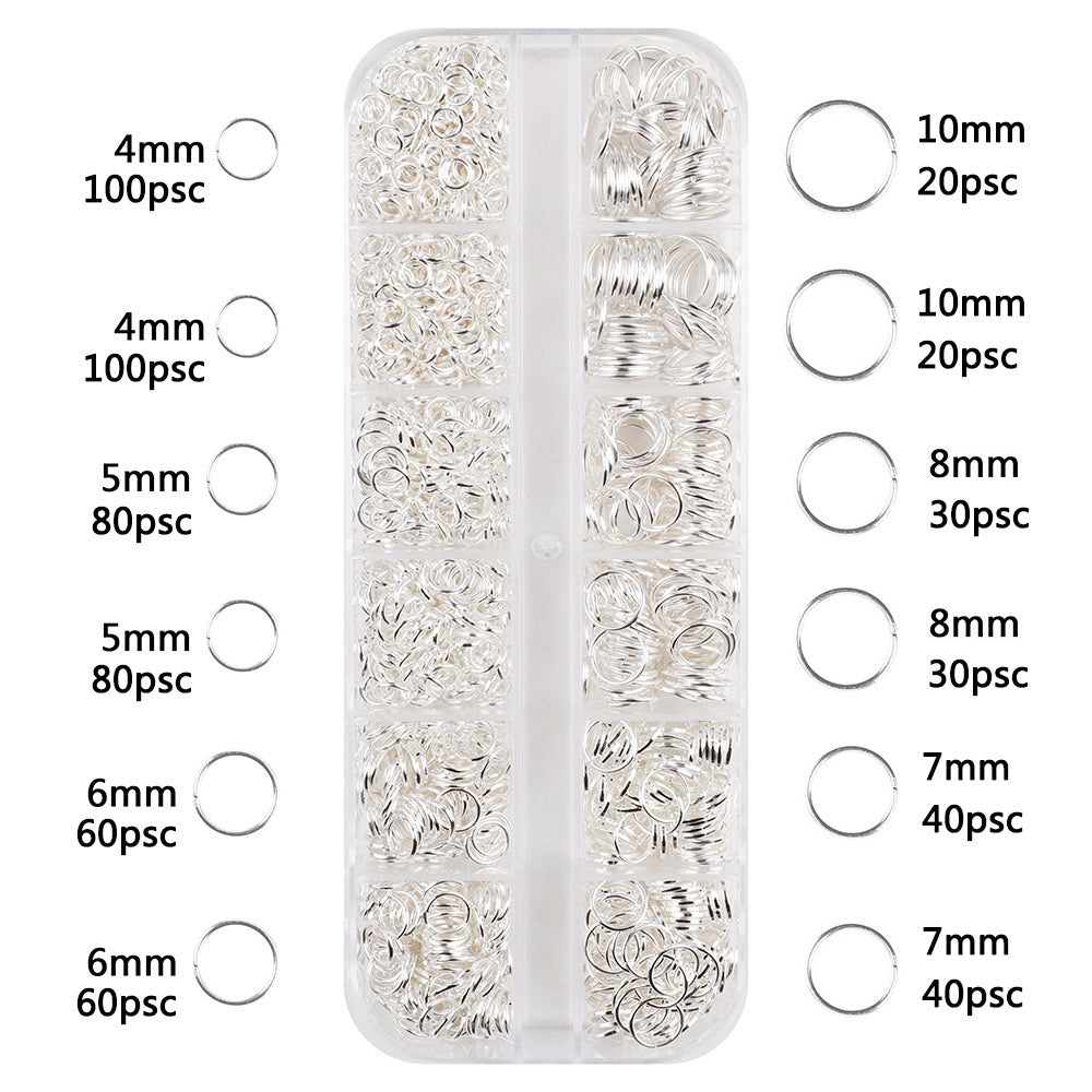 4mm-10mm Jump Ring Alloy Mixed Box