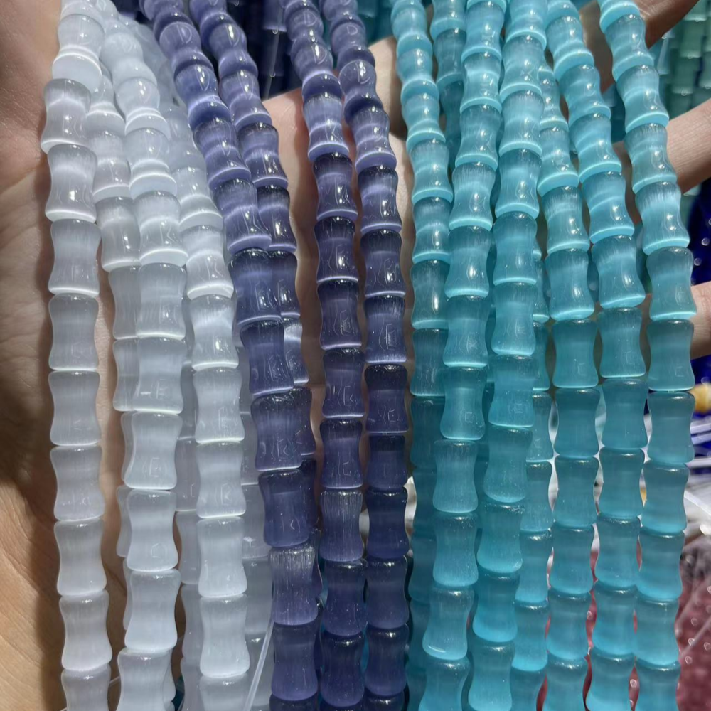 7x12mm Cat Eye Bamboo Bead
