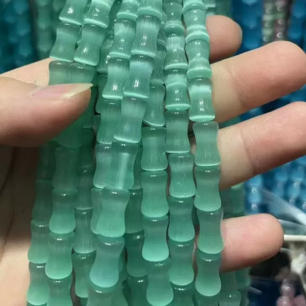 7x12mm Cat Eye Bamboo Bead