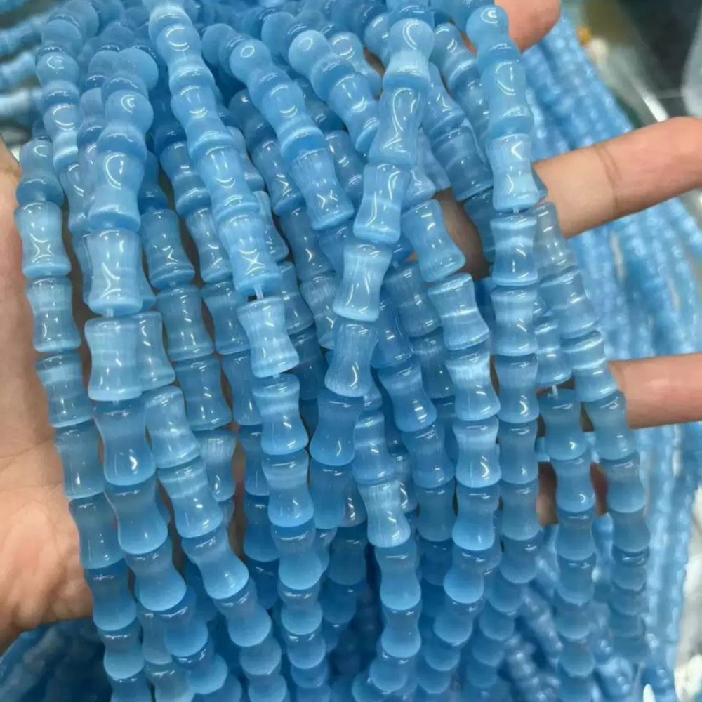 7x12mm Cat Eye Bamboo Bead