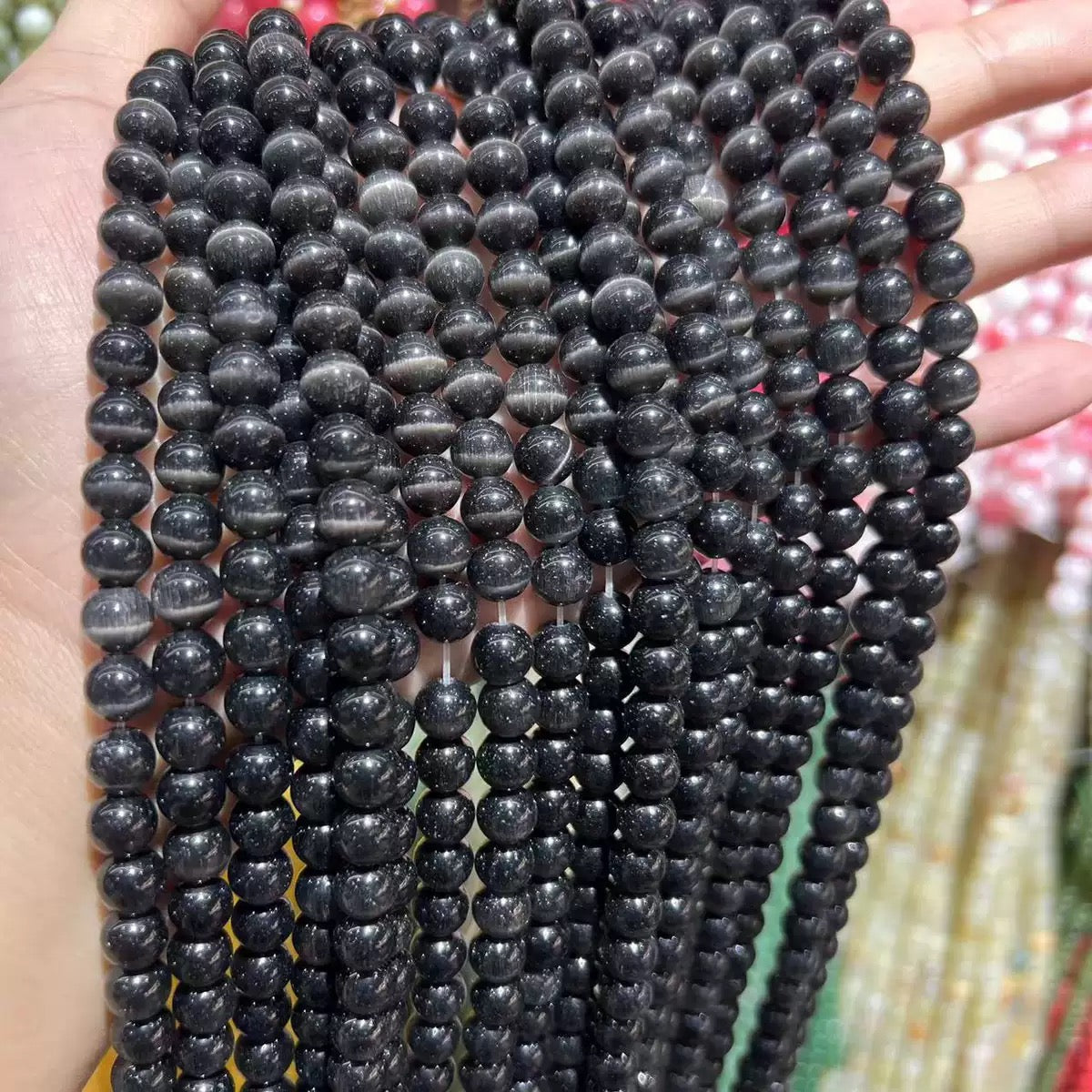 8mm Cat Eyes Round Bead