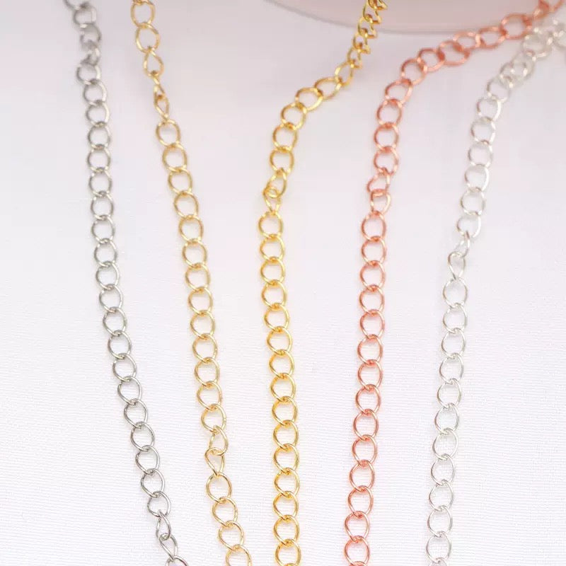 2.5x3.5mm Copper Twisted Chain for DIY (3 meters)
