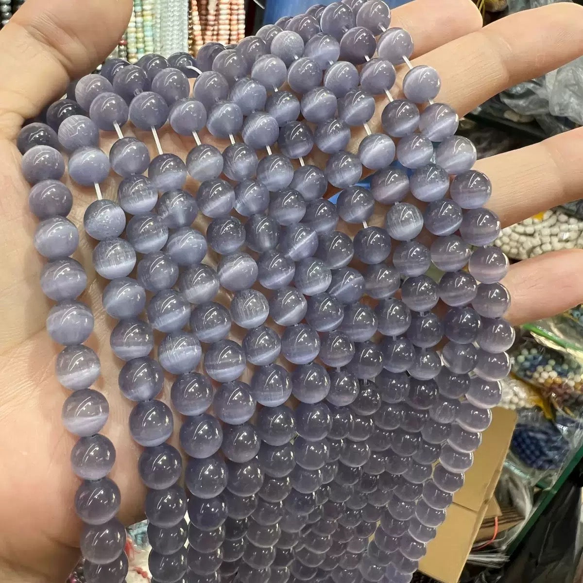 8mm Cat Eyes Round Bead