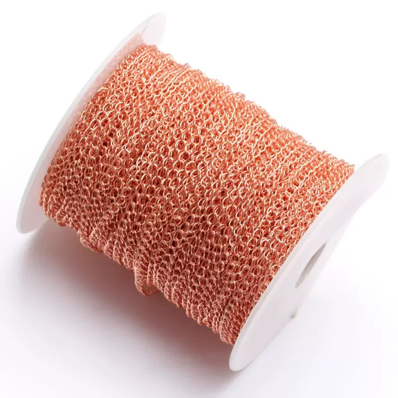2.5x3.5mm Copper Twisted Chain for DIY (3 meters)