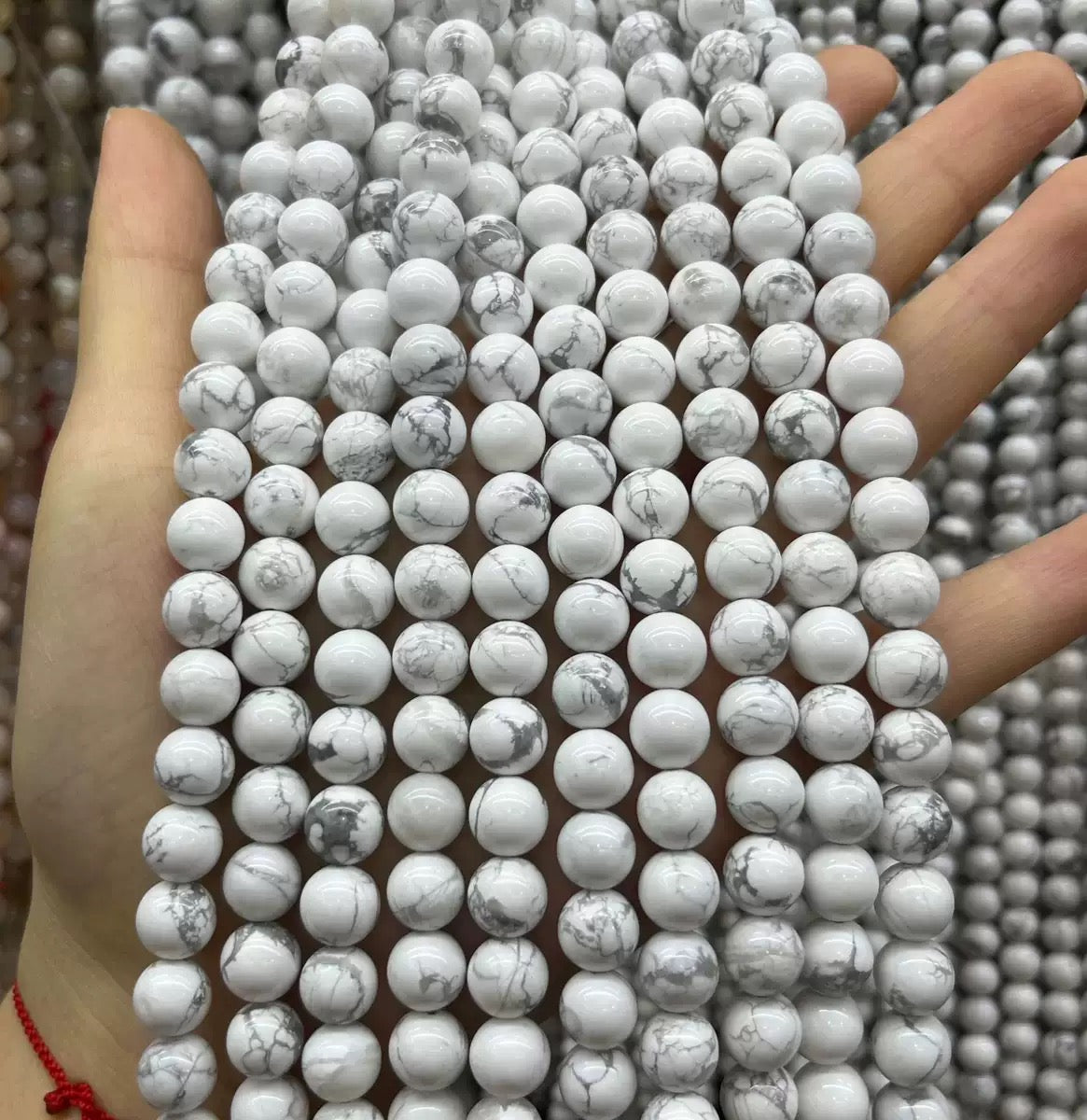 8mm 10mm Natural Howlite Round Bead