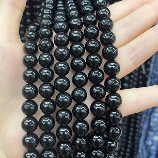 8mm 10mm Natural Obsidian Round Bead