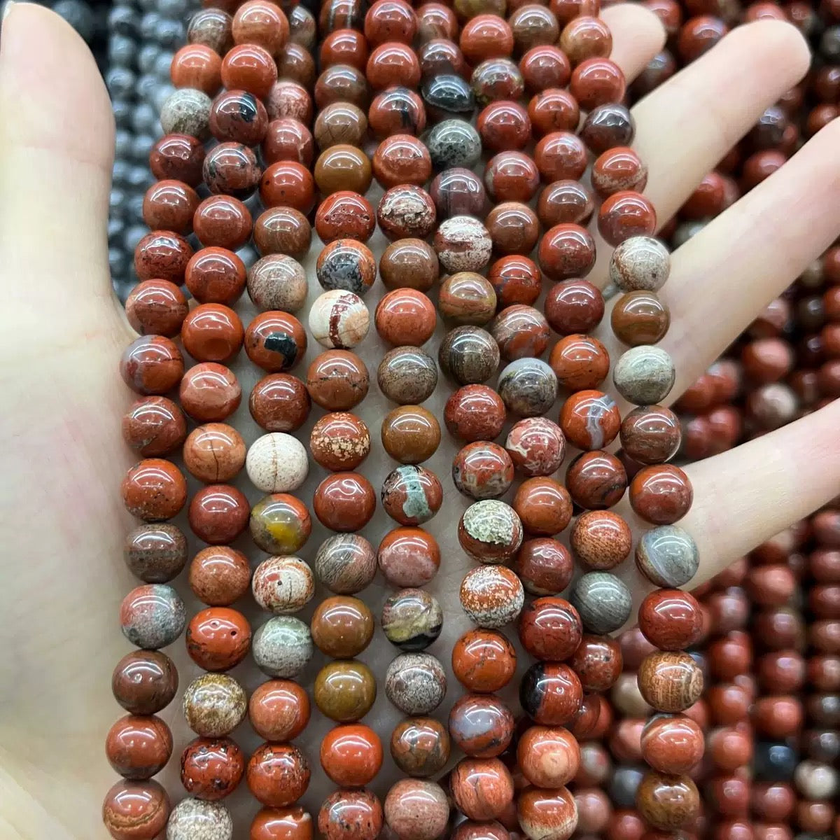 8mm 10mm Natural Red Jasper Round Bead