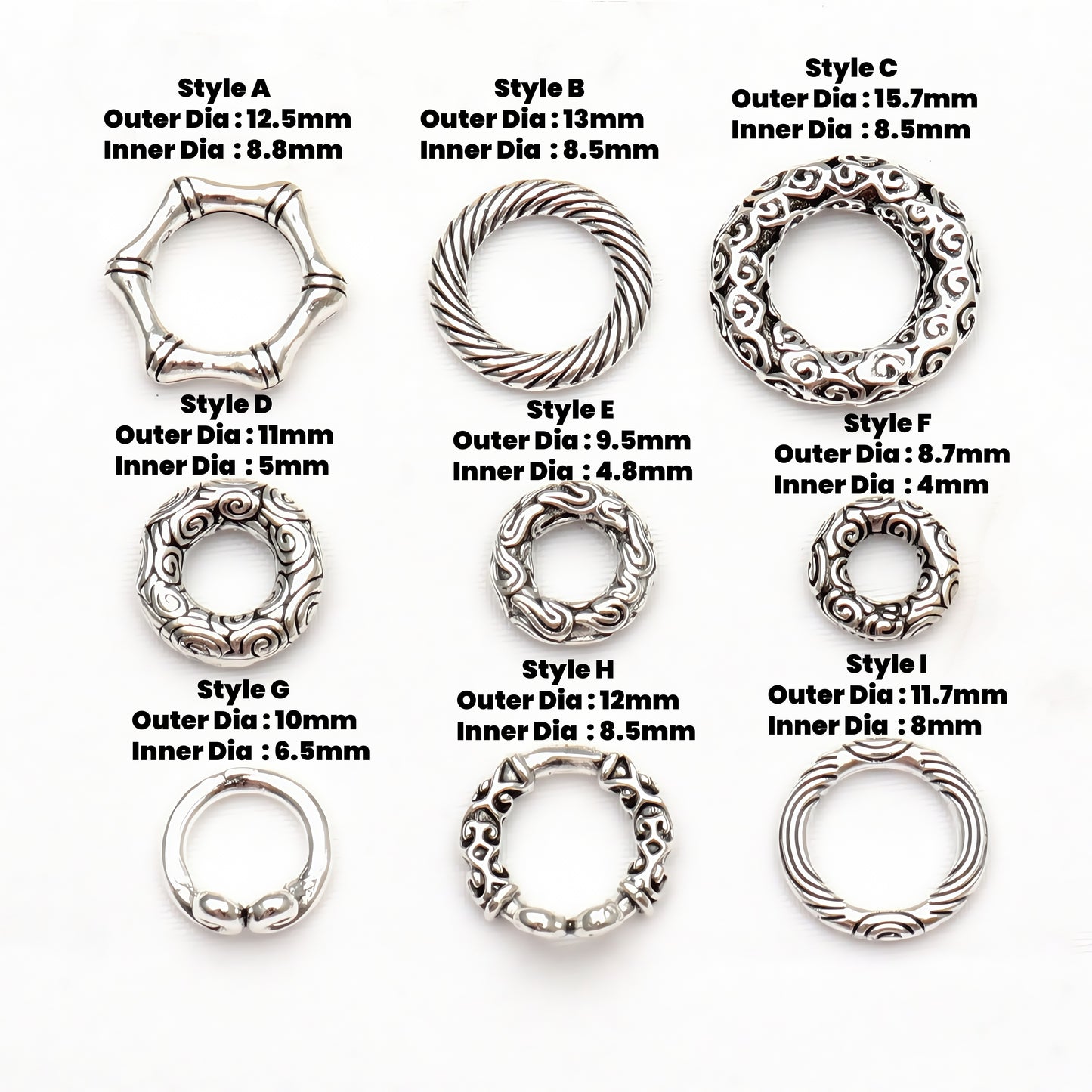 Dark Silver Spacer - 1 bag