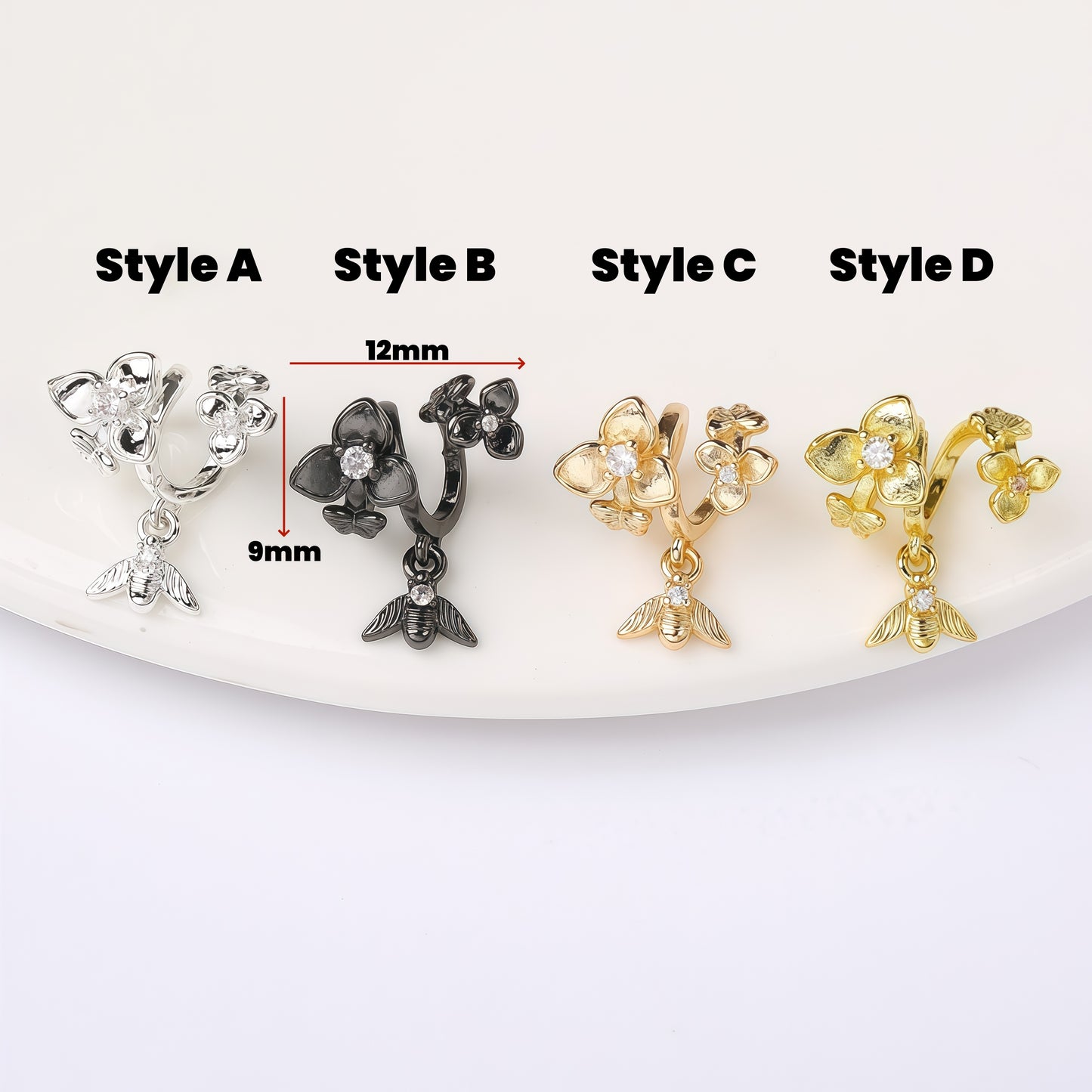 10pcs Copper Flower Spacer