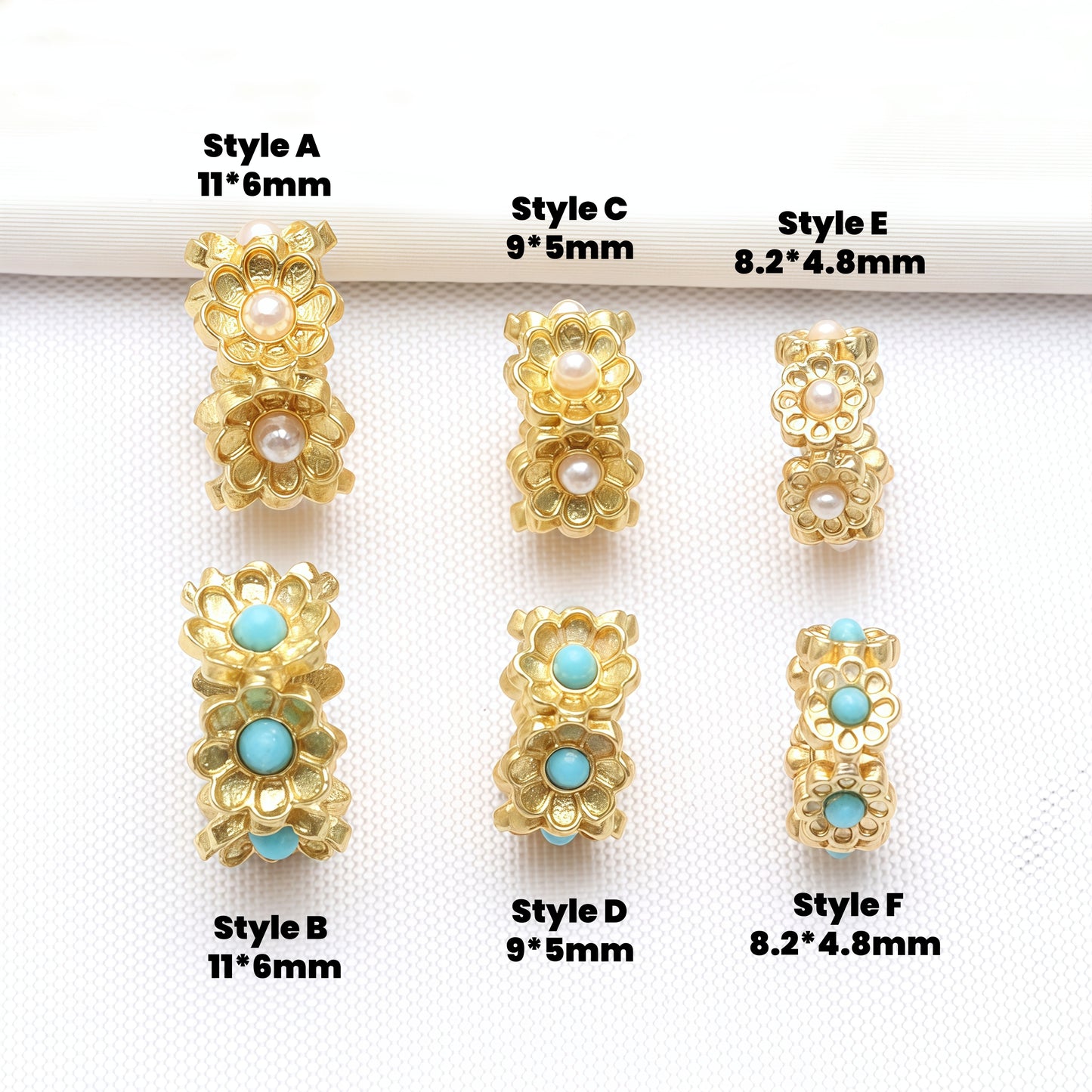 10pcs Copper Alluvial Gold Spacer