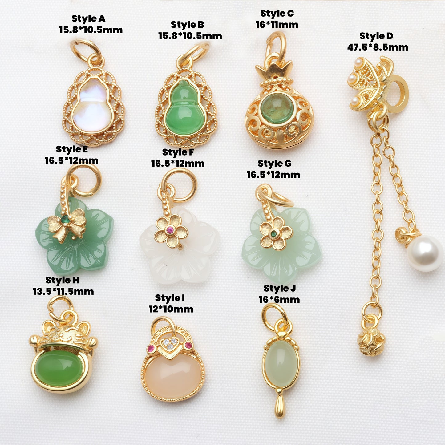5pcs Copper Alluvial Gold Pendant