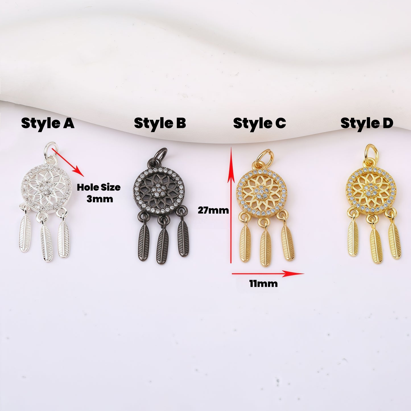 10pcs Dreamcatcher Copper Pendant