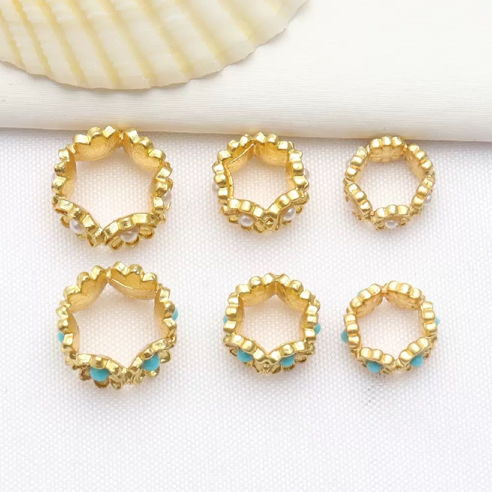 10pcs Copper Alluvial Gold Spacer