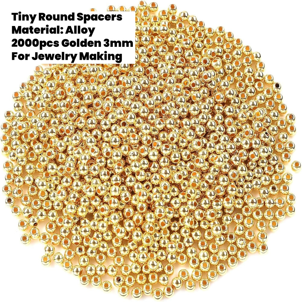 2000pcs Tiny Round Spacer 3mm Alloy