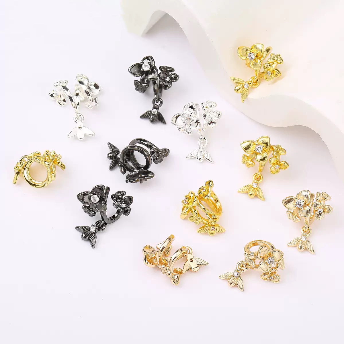 10pcs Copper Flower Spacer