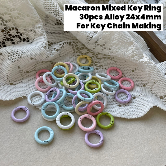 30pcs Macaron Mixed Key Ring 24mm