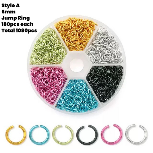 6mm Mixed Color Alloy Jump Ring Box