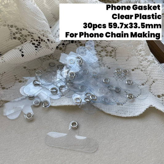 30pcs Clear Phone Gasket for Phone Chain