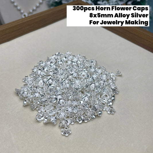 300pcs Horn Flower Bead Cap Spacers