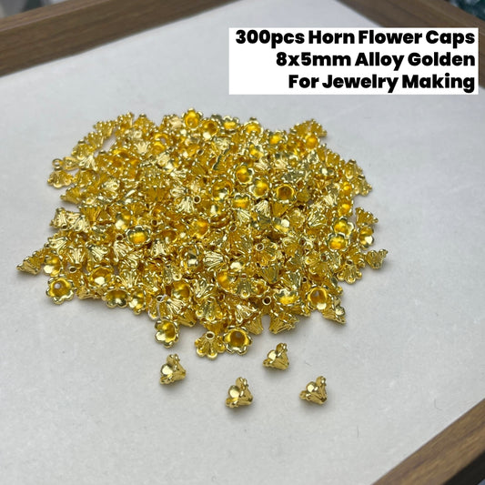 300pcs Horn Flower Bead Cap Spacers