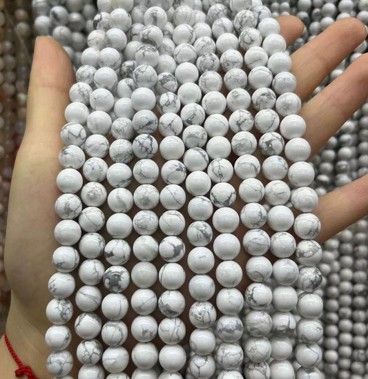 8mm 10mm Natural Howlite Round Bead