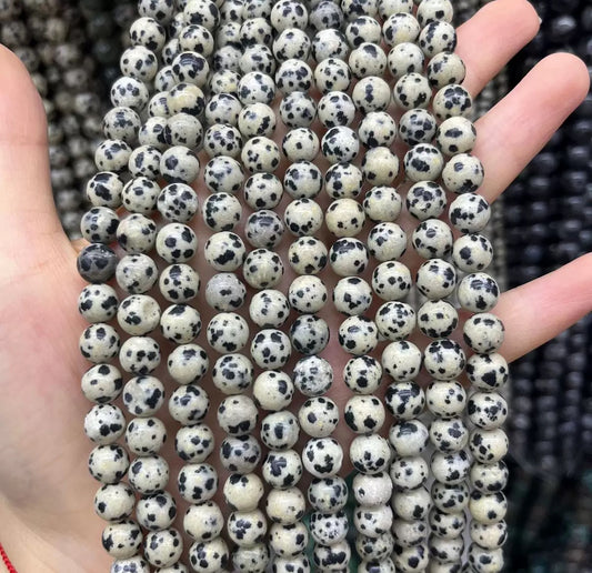 8mm 10mm Natural Speckled Stone Round Bead