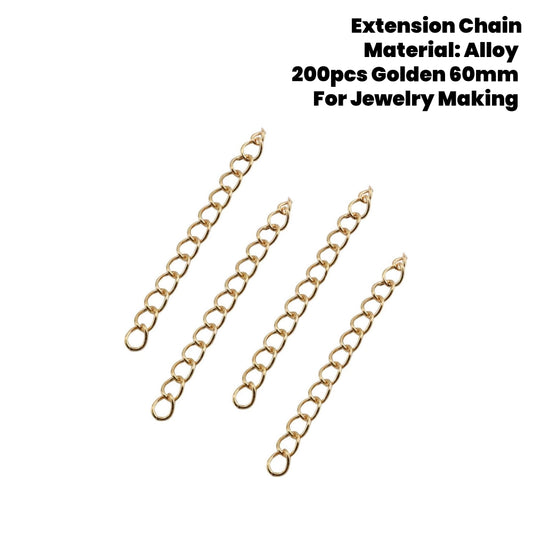 200pcs Extension Chain 60mm Alloy