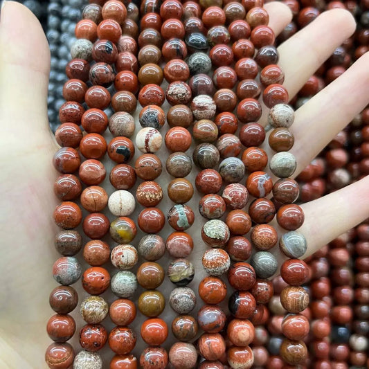 8mm 10mm Natural Red Jasper Round Bead