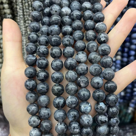 8mm 10mm Natural Larvikite Round Bead