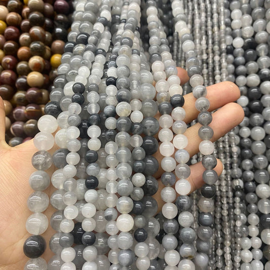 8mm 10mm Natural Cloudy Quartz Round Bead