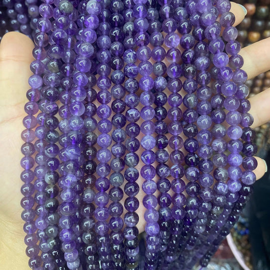 8mm 10mm Natural Amethyst Round Bead