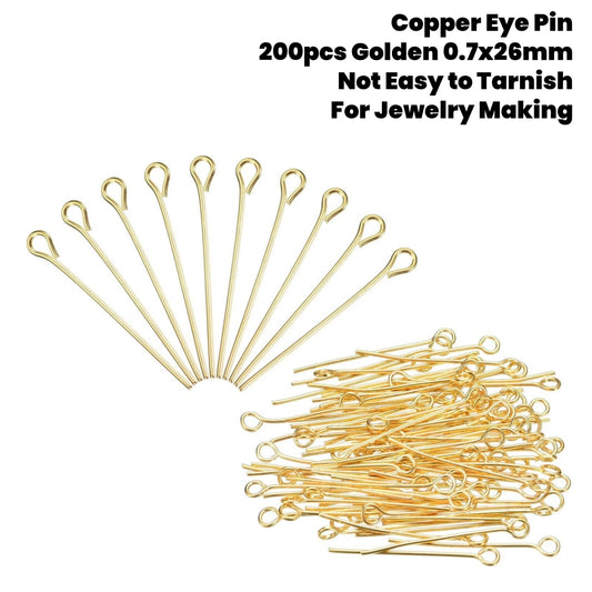 200pcs Copper Eye Pin 26mm Golden