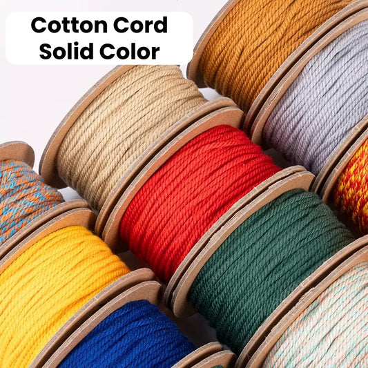 Tibetan Hand-Twisted Cotton Cord Solid Color