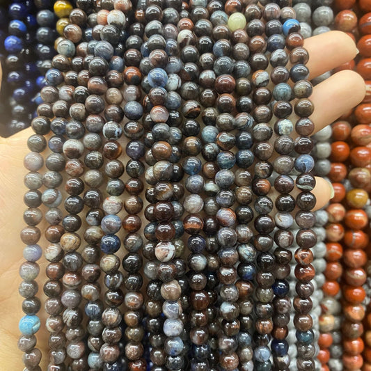 8mm 10mm Natural Coffee Pietersite Round Bead