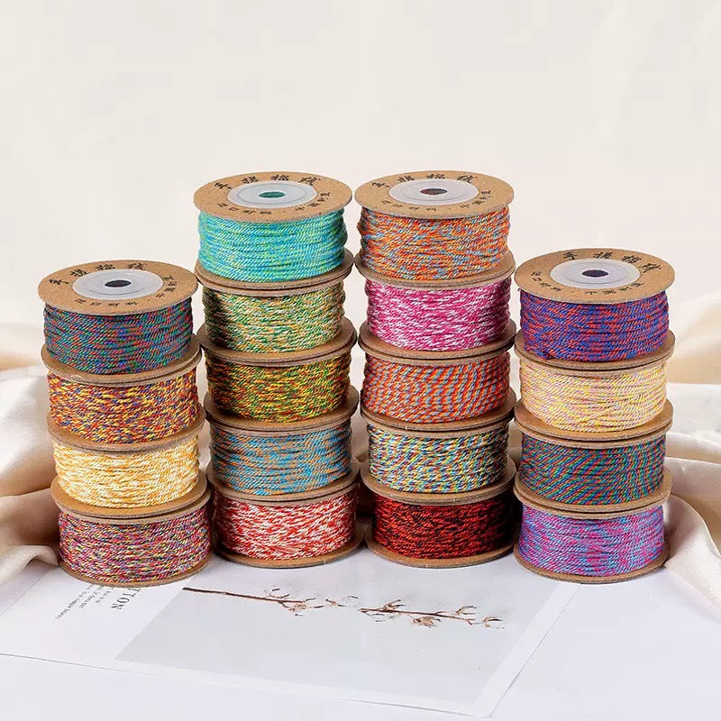 Tibetan Hand-Twisted Cotton Cord Mixed Color