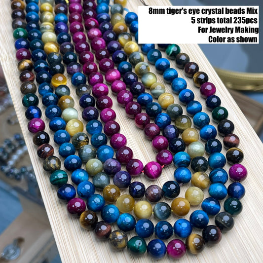 Tiger's Eye Mix Round Beads