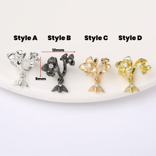 10pcs Copper Flower Spacer