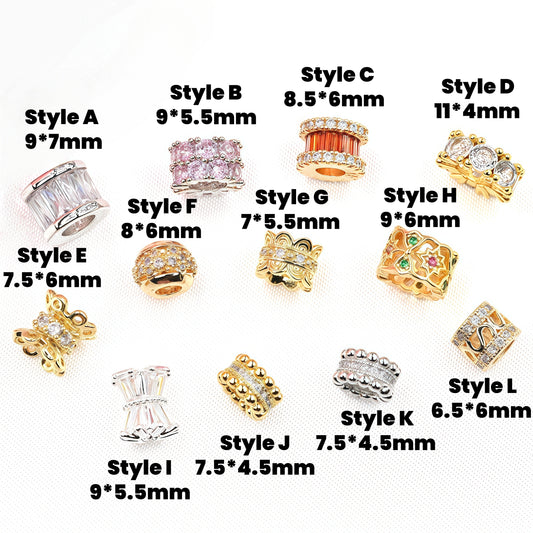 10pcs Copper Spacer with Zircon