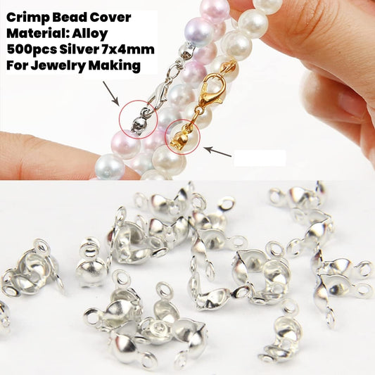500pcs Crimp Bead Cover Alloy