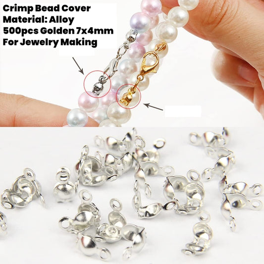 500pcs Crimp Bead Cover Alloy