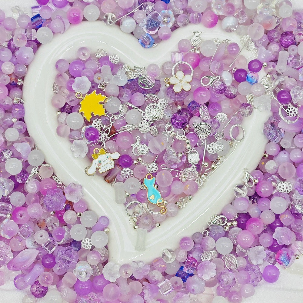 8&10mm Mixed - Twilight Sparkle Glass Bead 100g