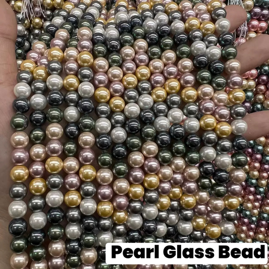 6/8/10/12mm Pearl Glass Round Bead