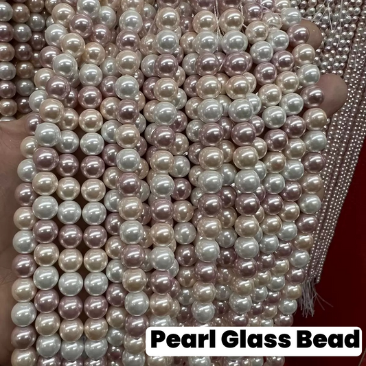 6/8/10/12mm Pearl Glass Round Bead