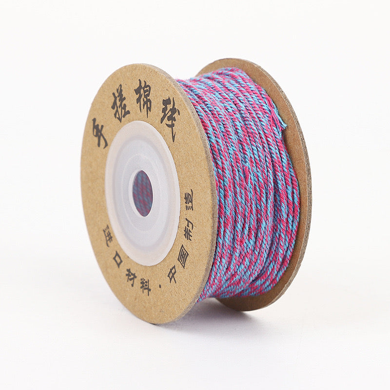 Tibetan Hand-Twisted Cotton Cord Mixed Color