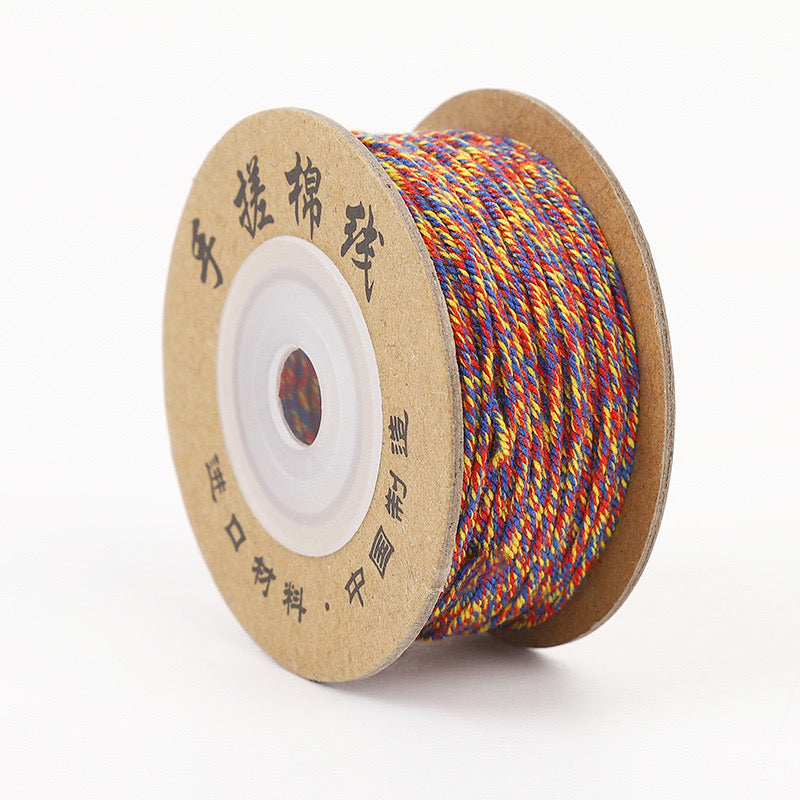 Tibetan Hand-Twisted Cotton Cord Mixed Color