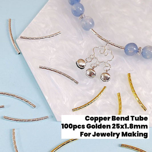 100pcs Copper Bend Tube Golden
